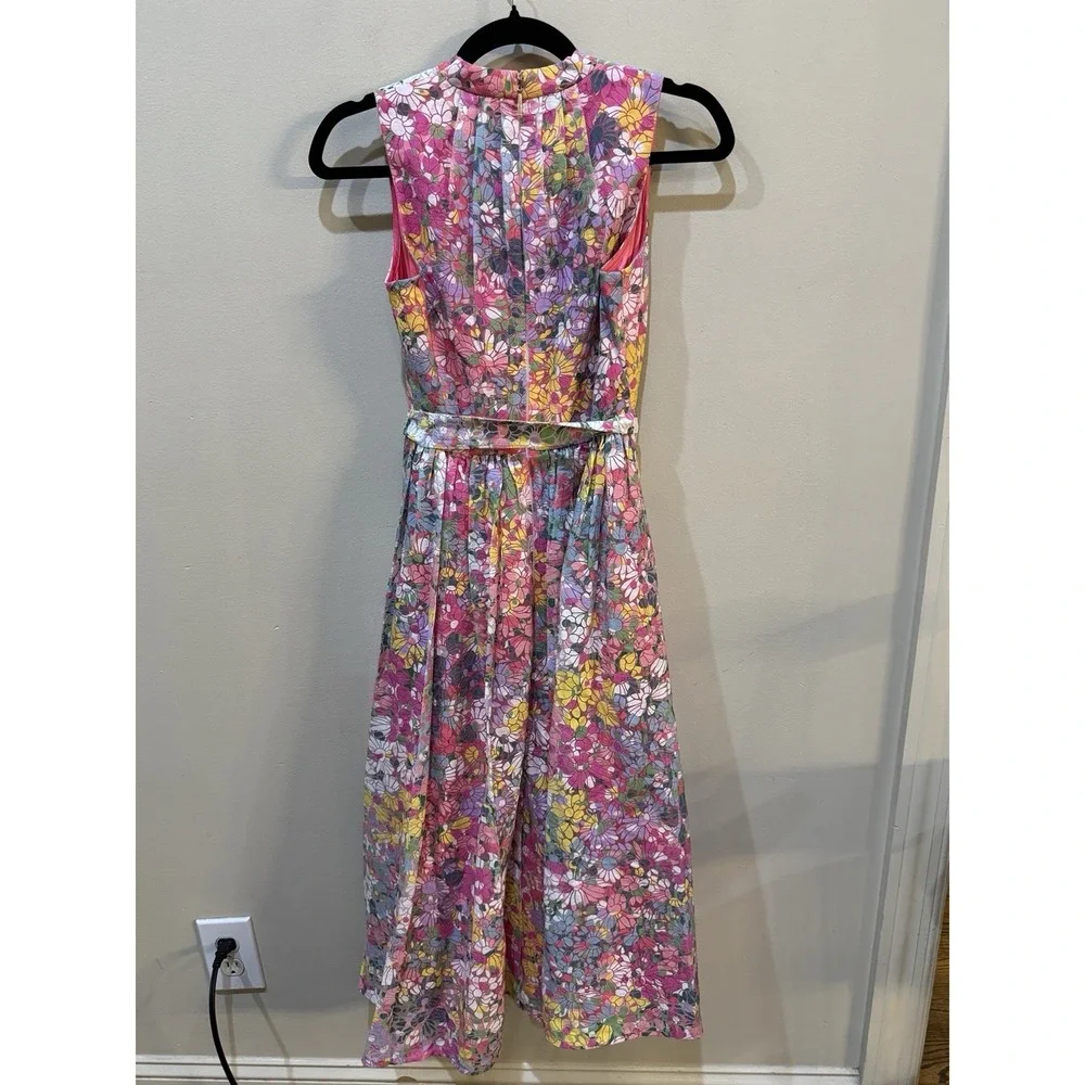 Kate Spade Pink Floral Sleeveless Burnout Dress Size O